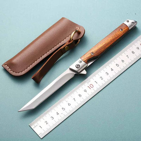 Folding Multi Tool Knife with Leather Pouch
